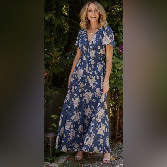 Baltic Born Dresses & Skirts - Baltic Born Birdie Blue Blush Floral Maxi Dress